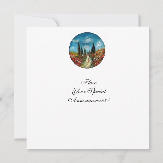 Invitation CYPRÈS ET COQUELICOTS EN TOSCANE, rouge bleu (Dos)