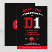 Invitation D1 Football américain premier anniversaire (Devant / Derrière)