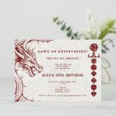 Invitation D20 Dice Celtic Dragon MDN RPG DM Gamer Anniversai (Debout devant)