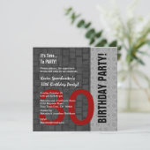 Invitation D418 Black d'argent rouge moderne (Debout devant)