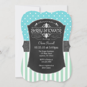Invitation d' de Baby shower des bandes de tableau