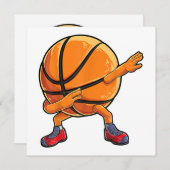 Invitation Dabbing Basketball Ball Funny Boys Hommes Femmes S (Devant / Derrière)