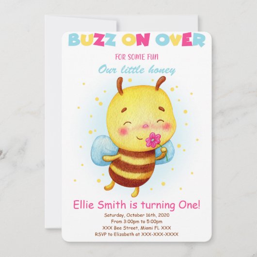 Invitation d'abeille (Devant)