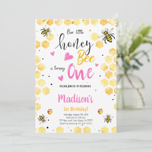 Invitation d'abeille jaune (Debout devant)