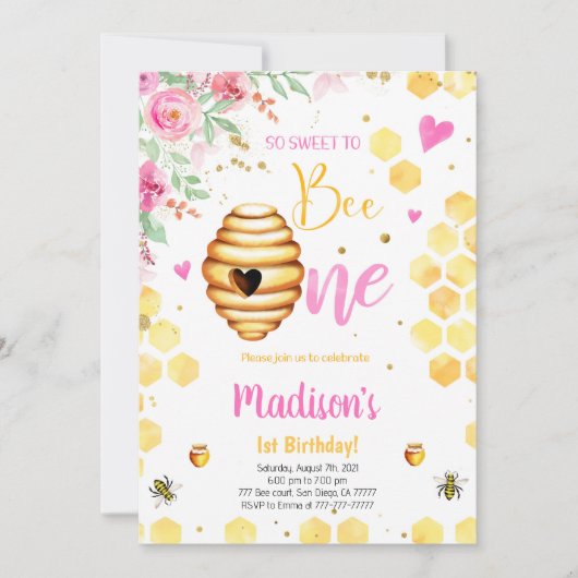 Invitation d'abeille jaune (Devant)