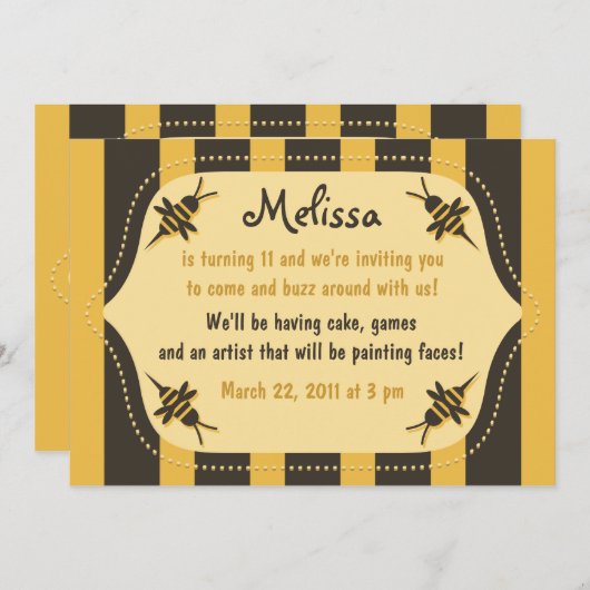 Invitation d'abeilles (Devant / Derrière)