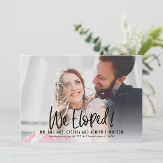 Invitation d'accueil Mariage d'écriture funky (Debout devant)