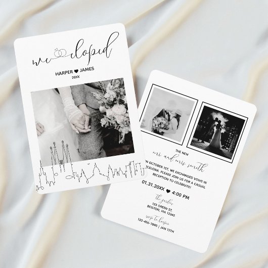 Invitation d'accueil moderne Elopement | Barcelone