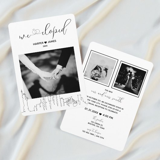 Invitation d'accueil moderne Elopement | New York