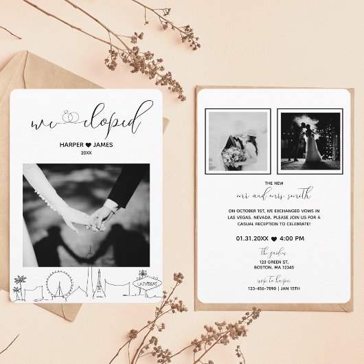 Invitation d'accueil moderne Elopement | Vegas