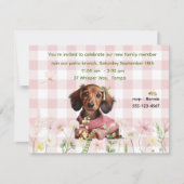 Invitation Dachshund Carreaux Roses (Devant)