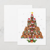 Invitation Dachshund Christmas Tree Dog Xmas Lights Pajamas F (Devant / Derrière)