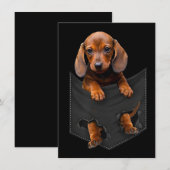 Invitation Dachshund Dans Ma Poche Cadeau De Dachshund De Pet (Devant / Derrière)