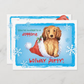 Invitation Dachshund de Noël (Devant / Derrière)