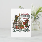 Invitation Dachshund de Noël drôle (Debout devant)