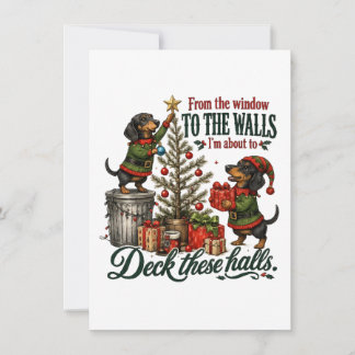 Invitation Dachshund de Noël drôle