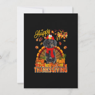 Invitation Dachshund de Thanksgiving Portant un costume de Tu