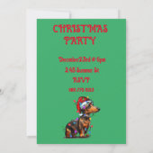 INVITATION "DACHSHUND ENROULÉ DANS DES GUIRLANDE DE NOËL" (Dos)