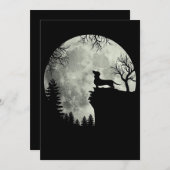 Invitation Dachshund Et Lune Halloween (Devant / Derrière)