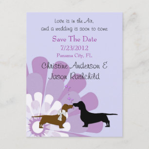 Invitation Dachshund Love Enregistrer la date Annonce
