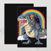 Invitation Dachshund Riding Dinosaur T Rex Don Boys Kids Me (Devant / Derrière)