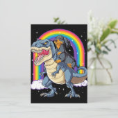 Invitation Dachshund Riding Dinosaur T Rex Don Boys Kids Me (Debout devant)