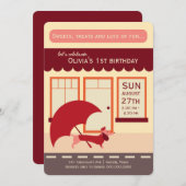 Invitation Dachshund Shopping Anniversaire Bash (Devant / Derrière)