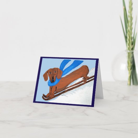 Invitation Dachshund Skieur (Devant)