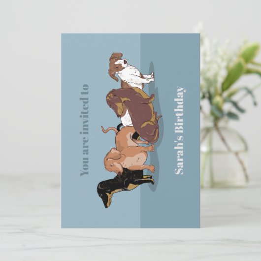 Invitation Dachshunds (Debout devant)