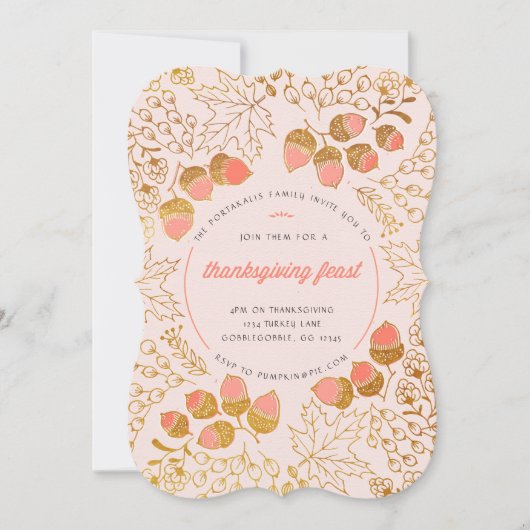 Invitation d'Acorn Thanksgiving (Devant)