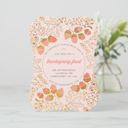 Invitation d'Acorn Thanksgiving (Debout devant)