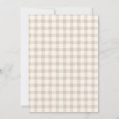 Invitation d'Action de Grâce Gingham Brun Neutre (Dos)