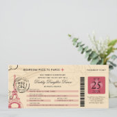 Invitation Daddy Daughter Dance Paris France Boarding Pass (Debout devant)