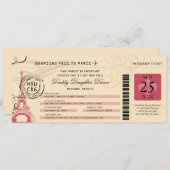 Invitation Daddy Daughter Dance Paris France Boarding Pass (Devant / Derrière)
