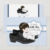 Invitation Daddys Chaussures Petit Baby shower Homme (Devant / Derrière)