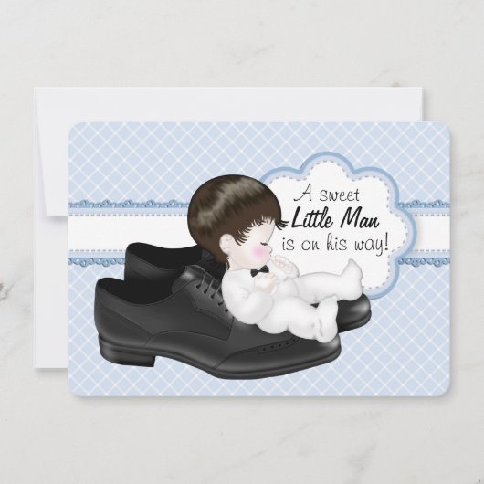 Invitation Daddys Chaussures Petit Baby shower Homme (Devant)