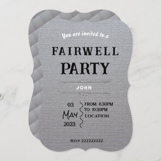 Invitation d'adieu (Devant / Derrière)