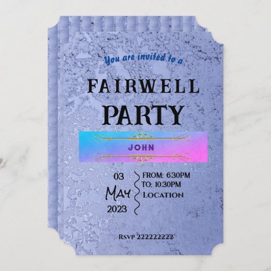 Invitation d'adieu (Devant / Derrière)