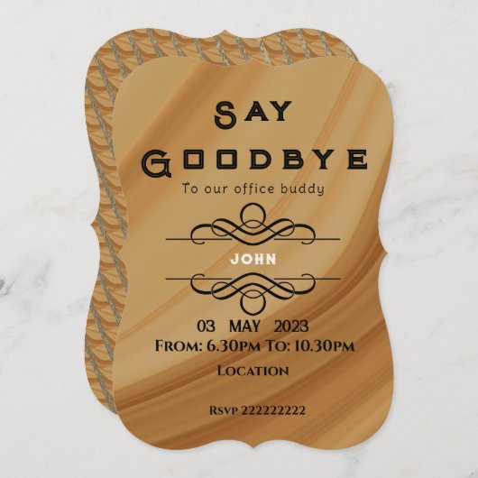 Invitation d'adieu (Devant / Derrière)