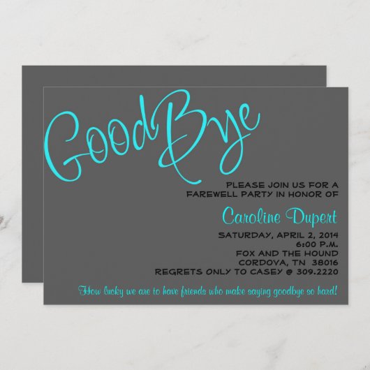 Invitation d'adieu (Devant / Derrière)