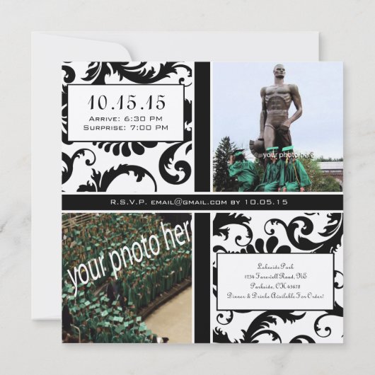 Invitation d'adieu à la remise des diplômes de Bla (Dos)