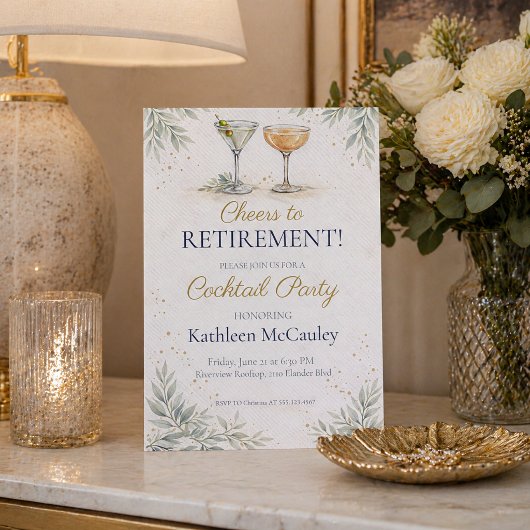 Invitation d'adieu de feuille de Champagne