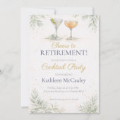 Invitation d'adieu de feuille de Champagne (Devant)