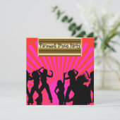 Invitation d'adieu disco rose or populaire (Debout devant)