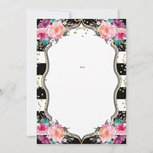 Invitation d'adieu, Fête d'adieu noir et blanc (Dos)