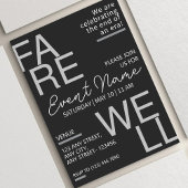 Invitation d'adieu moderne gris neutre