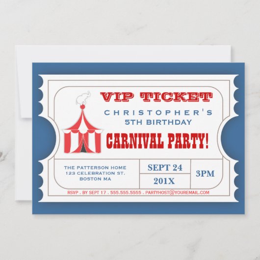 Invitation d'admission de billet de partie de (Devant)