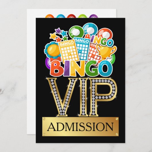 Invitation d'admission VIP Bingo (Devant / Derrière)