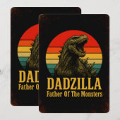 Invitation Dadzilla père des monstres fête des pères (Devant / Derrière)