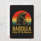 Invitation Dadzilla père des monstres fête des pères (Dos)
